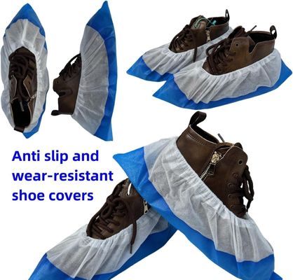 Limpeza Azul e Branco V206 Pesado PP CPE Impermeável Cobertura de Calçado descartável