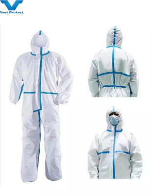 Categoria 3 Tipo 5/6 Traje descartável Trajes impermeáveis e com capuz para protecção da segurança