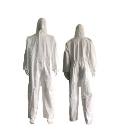 EN1073 Traje de microfilme descartável branco para partículas sólidas