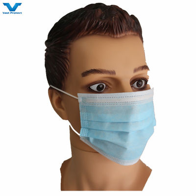 Nível Tipo IIR PP CE EN14683 3 Ply Earloop Azul Máscara facial cirúrgica médica descartável