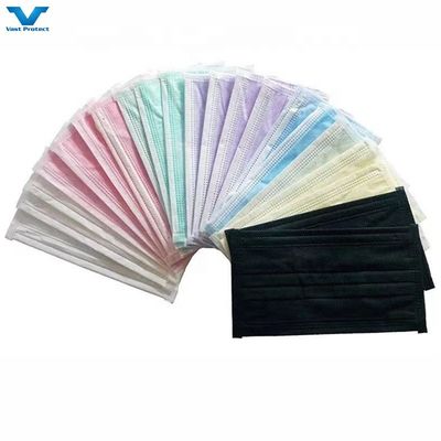 EN14683 Tipo IIR 10 peças/saco 50 peças/caixa Classe II 3 Máscara facial descartável azul preta