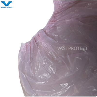 Capa de sapato cor-de-rosa de PE descartável personalizada para laboratórios Material impermeável 17 x 40cm