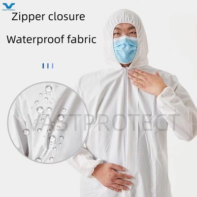 Antiestático CE Tipo 5/6 Microporoso/PP/SMS EPI industrial de protecção descartável