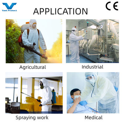 Antiestático CE Tipo 5/6 Microporoso/PP/SMS EPI industrial de protecção descartável