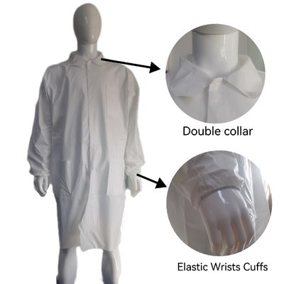 Casaco de laboratório uniforme unisex com pulsos elásticos