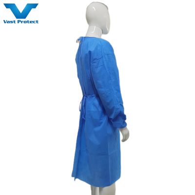 Vestido de isolamento não estéril e à prova d'água de tecido SMS médico M L XL Classe I Nível 1 2 3