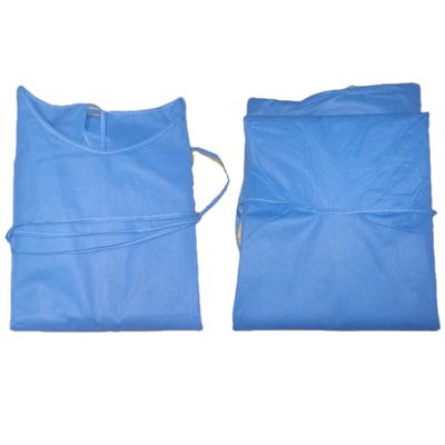 SMS Tecido não tecido Vestido de isolamento à prova d'água azul para instrumentos classe I OEM oferecido