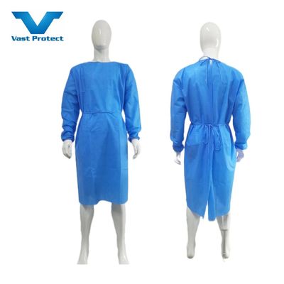 Vestido de isolamento descartável com tecido não tecido SMS