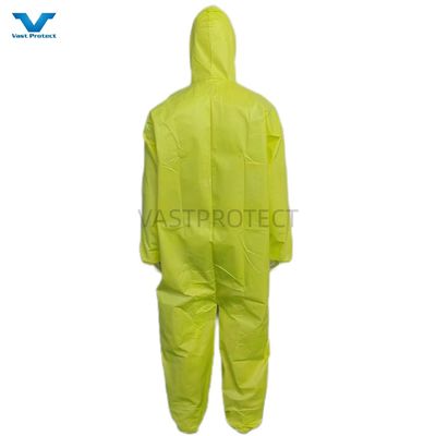 Função antiestática Categoria III Tipo 4 EPI de Segurança Industrial Química Roupas descartáveis amarelo