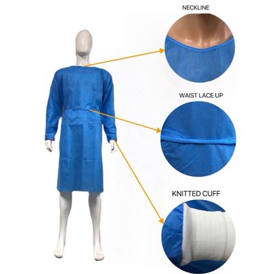 Roupa de isolamento SMS descartável não estéril e suave e respirável ANSI GB15979-2002