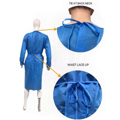 Roupa de isolamento SMS descartável não estéril e suave e respirável ANSI GB15979-2002