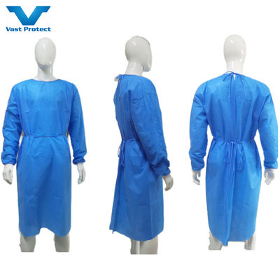 Vestido de isolamento de tecido não tecido anti-estático SMS à prova d'água para adultos AAMI Nível 1 2 3