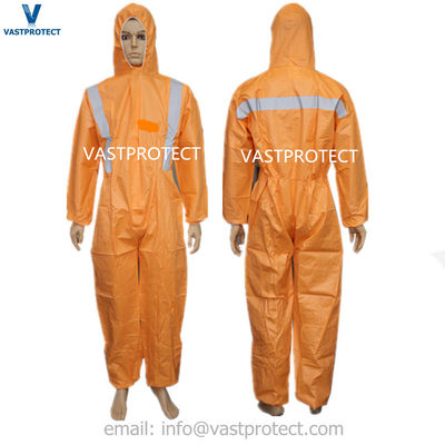 Vestuário de trabalho mecânico de uso descartável cor-de-laranja Classe 5/6 Categoria 3 Vestuário de protecção US