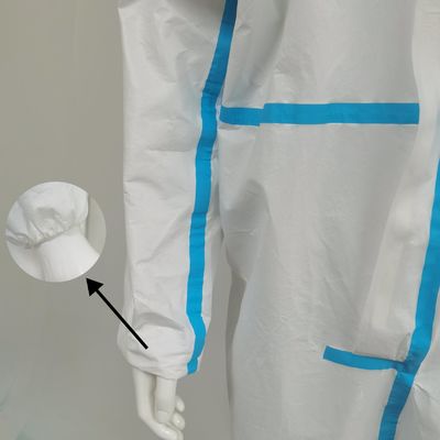 175*140cm Trajes descartáveis DEP Traje de protecção EN14126 Certificado CE Tipo4/5/6 Cat3