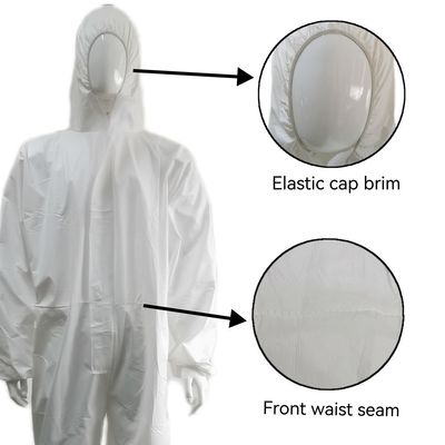 55-70GSM Trajes impermeáveis microporosos descartáveis Capacidade de produção 50000 PCS/dia