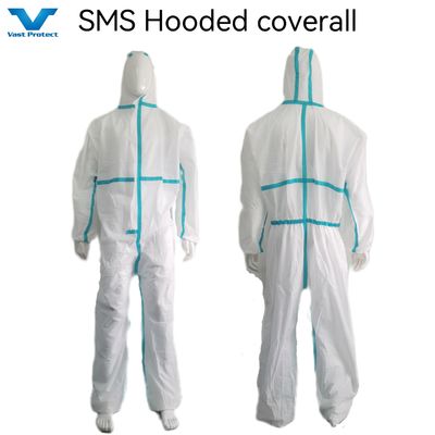 175*140cm Tipo5/6 Isolamento de protecção descartável Cobertura 55-70GSM SMS Não tecido