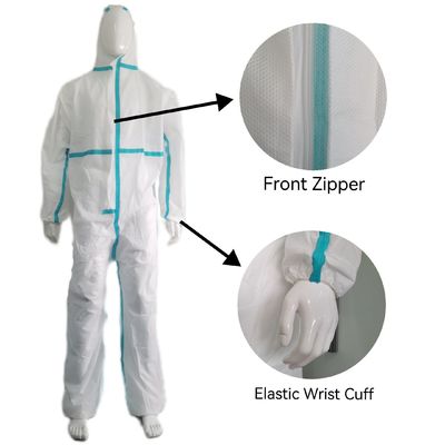 175*140cm Tipo5/6 Isolamento de protecção descartável Cobertura 55-70GSM SMS Não tecido