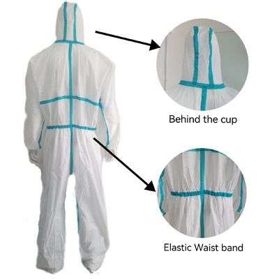 175*140cm Tipo5/6 Isolamento de protecção descartável Cobertura 55-70GSM SMS Não tecido