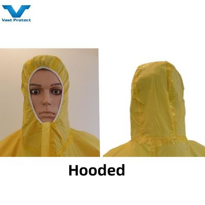 Traje de proteção à resistência química amarelo descartável personalizado 175*140cm PP PE