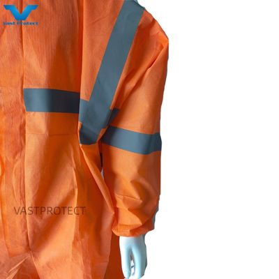 Tipo5 6 PPE Industrial Laranja SMS Camisola descartável Estilo da cintura Pedido personalizado