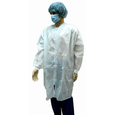 Coats de laboratório descartáveis personalizados com certificado CE e fecho de fita mágica
