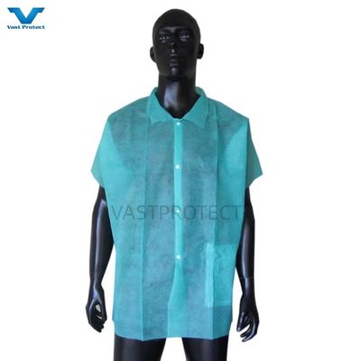 Abrigos de laboratório descartáveis, impermeáveis, não tecidos, vestuário de trabalho, uniforme, modelo microporous, N.O. VPT-501