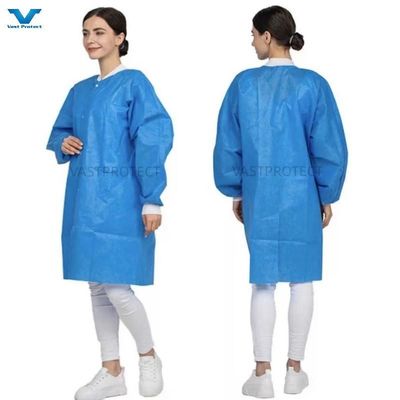 Abrigos de laboratório descartáveis, impermeáveis, não tecidos, vestuário de trabalho, uniforme, modelo microporous, N.O. VPT-501