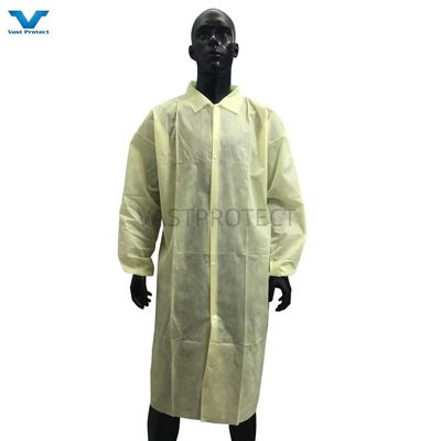 Casaco de Visitação de Frente Aberta Custom Branco PP SMS Microporoso