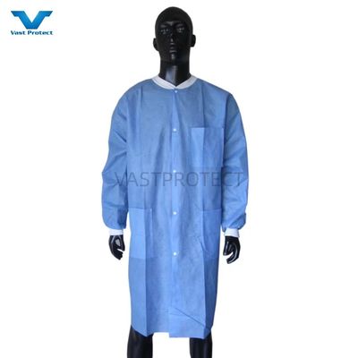Casaco de Visitação de Frente Aberta Custom Branco PP SMS Microporoso