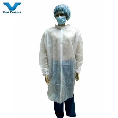 Colete de laboratório descartável com botão profissional
