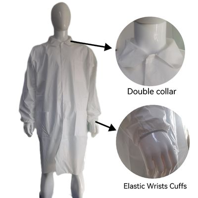 Roupas de trabalho não tecidas personalizadas PPE de proteção uniforme casaco de visitante casaco de laboratório VASTPROTECT-501