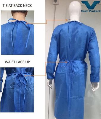 Transmissão rápida de umidade Vestido cirúrgico descartável Cuidados de saúde Hidropônico protetor En13795-2-2019 Anti-mofo Anti-bacteriano