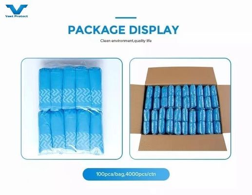 Estilo elástico PP descartável 10-30g Azul Antiderrapante Impresso Cobertura de Calçado Profissional