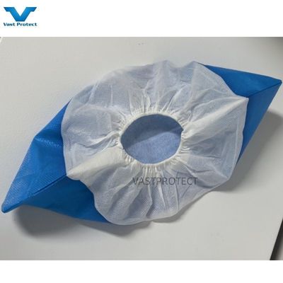 PP CPE Antiderrapante Azul Branco De protecção descartável