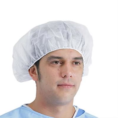 Cabelo Branco Azul Vermelho Rosa Cabelo Elastico Não Tecido de PP Rede de Cabelo descartável Redonda Bouffant Cap Impermeável