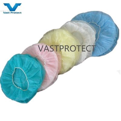 Cabelo Branco Azul Vermelho Rosa Cabelo Elastico Não Tecido de PP Rede de Cabelo descartável Redonda Bouffant Cap Impermeável