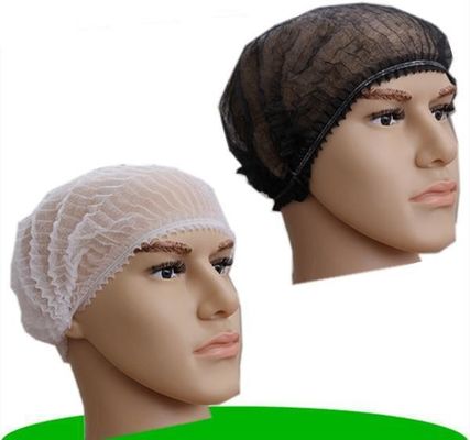 18" preto descartável não tecido PP clip Strip Bouffant capuz de rede de cabelo mob com único ou duplo elástico certificado CE