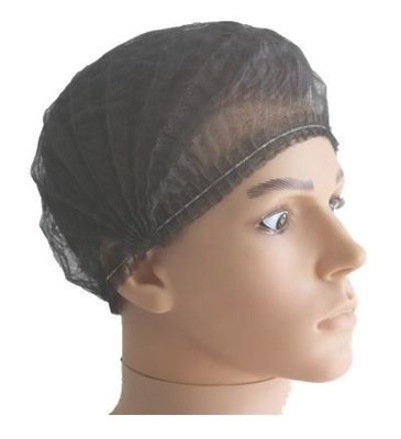 18" preto descartável não tecido PP clip Strip Bouffant capuz de rede de cabelo mob com único ou duplo elástico certificado CE