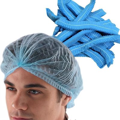 19&quot; não tecido PP Clip Strip Bouffant Hairnet Mob Cap com Single Elastic 100PCS/Bag