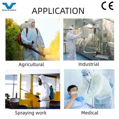 55GSM Respirável Tipo durável5 6 Industrial Microporous Capuzado Protector