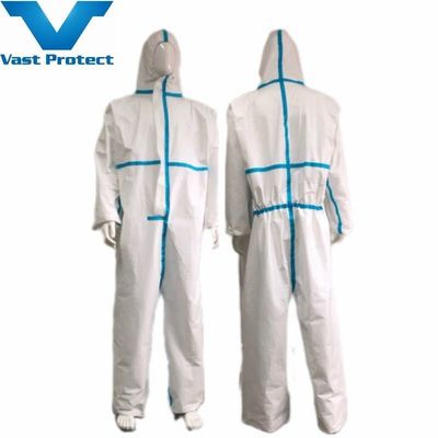 Traje descartável branco microporous revestido com PP sem cobertura de calçado sem impressão de logotipo