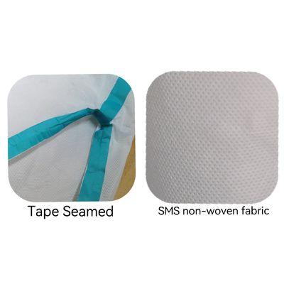 175*140cm Isolamento de protecção descartável SMS Cobertura não tecida com costura com fita térmica