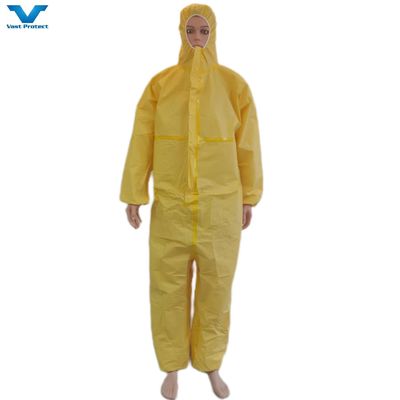175*140cm Combinações de proteção químicas descartáveis totalmente fechadas Combinações de proteção CE