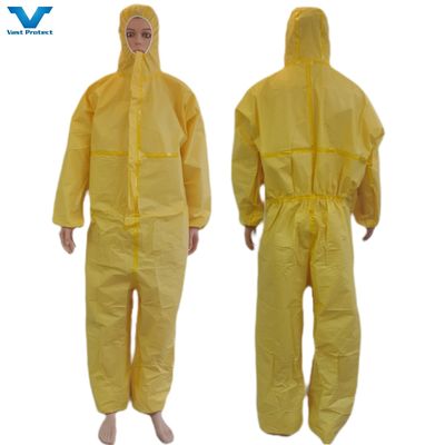 175*140cm Combinações de proteção químicas descartáveis totalmente fechadas Combinações de proteção CE