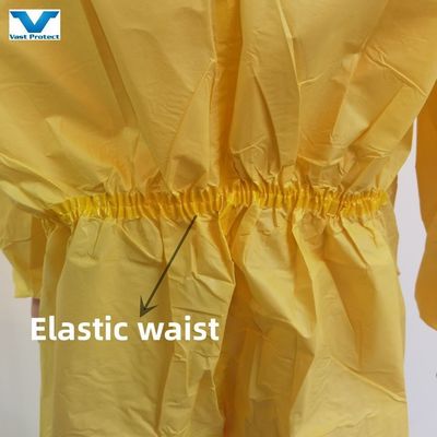 175*140cm Combinações de proteção químicas descartáveis totalmente fechadas Combinações de proteção CE