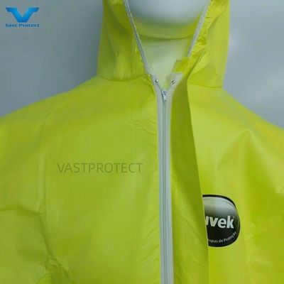 VPT-01 175*140cm Vestidos de protecção à prova de micro-poros amarelos químicos para uso industrial