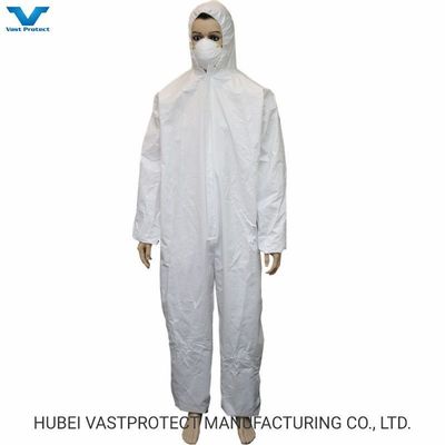 DuPont Tyvek Pintura branca descartável Hazmat Tychemico Trabalho de cobertor Quentador Traje de segurança de trabalho com colarinho de capuz