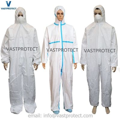 DuPont Tyvek Pintura branca descartável Hazmat Tychemico Trabalho de cobertor Quentador Traje de segurança de trabalho com colarinho de capuz