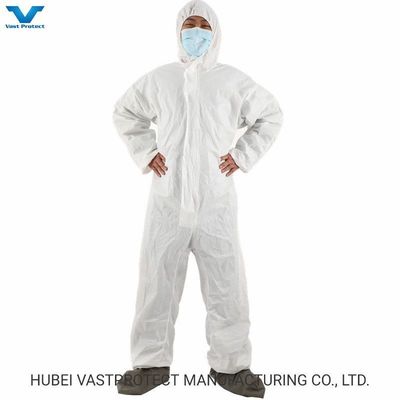 DuPont Tyvek Pintura branca descartável Hazmat Tychemico Trabalho de cobertor Quentador Traje de segurança de trabalho com colarinho de capuz