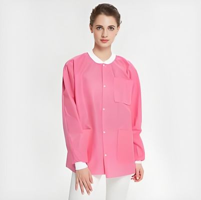 Vestuário não tecido PP/MP/SMS/Tyvek/Microporous Lab Coat Personalizado Tamanho/Peso 125X150cm com Zip